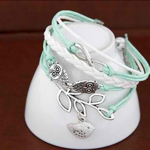 Multilayer Weave Combination Owl Bracelets