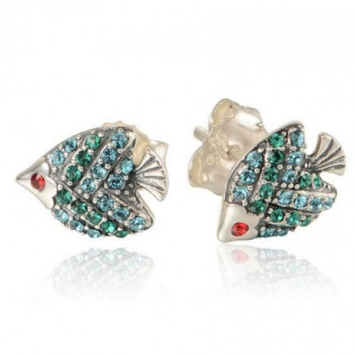 Ocean Fish Pave Brand Crystal Earring