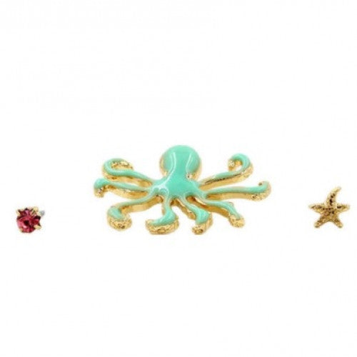 Ocean Gem Octopus Starfish Earring Set