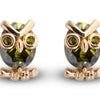 Fashion Jewelry Owl Gold Plated Stud Earrings