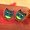 Cute Wisdom Bird Owl Rhinestone Earring